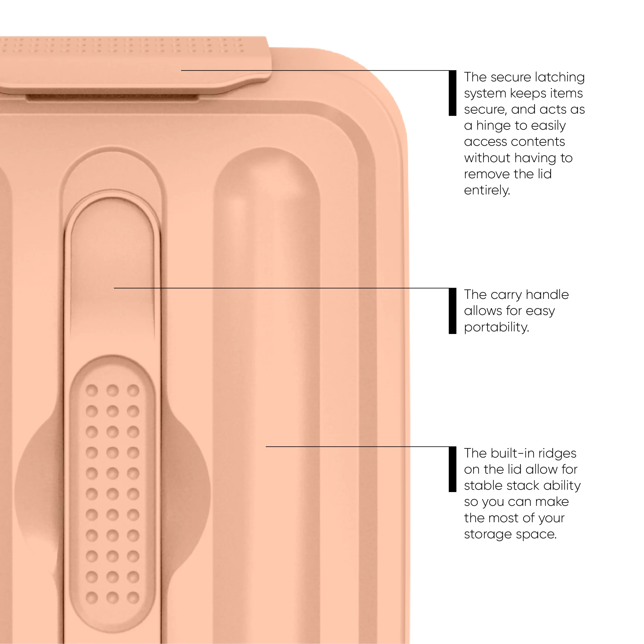 Pen + Gear 6.2-Quart Plastic Latch Storage Box File Organizer, Icy Peach