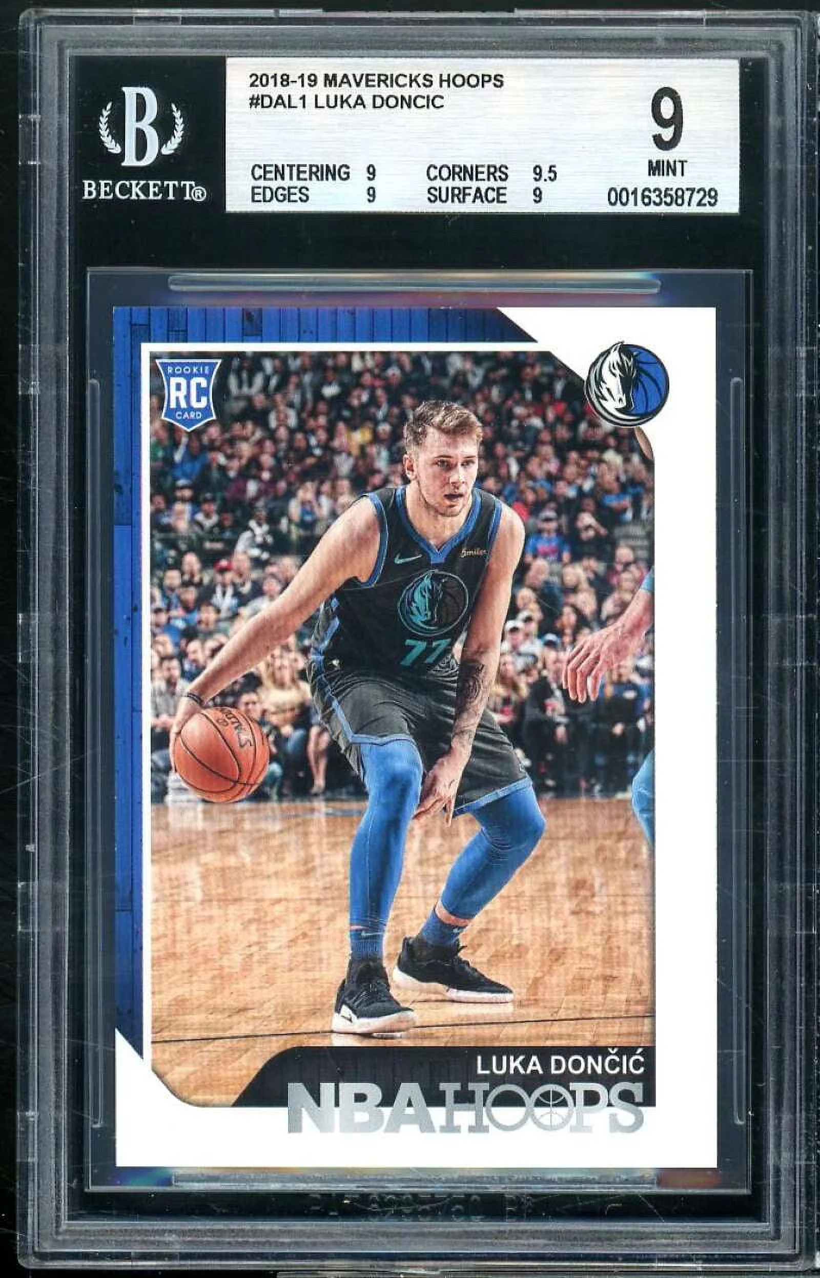 Luka Doncic Rookie Card 2018-19 Mavericks Hoops #dal1 BGS 9 (9 9.5 9 9)