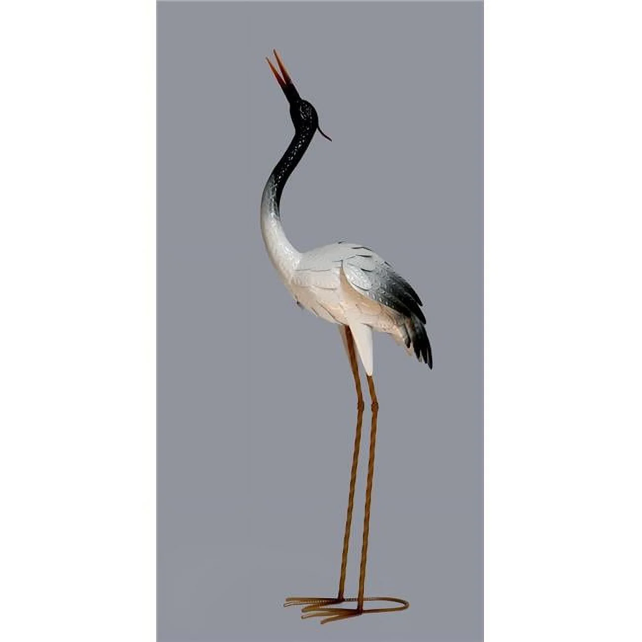 AI-GG9516-Q01 Black & White Metal Heron Garden Sculpture