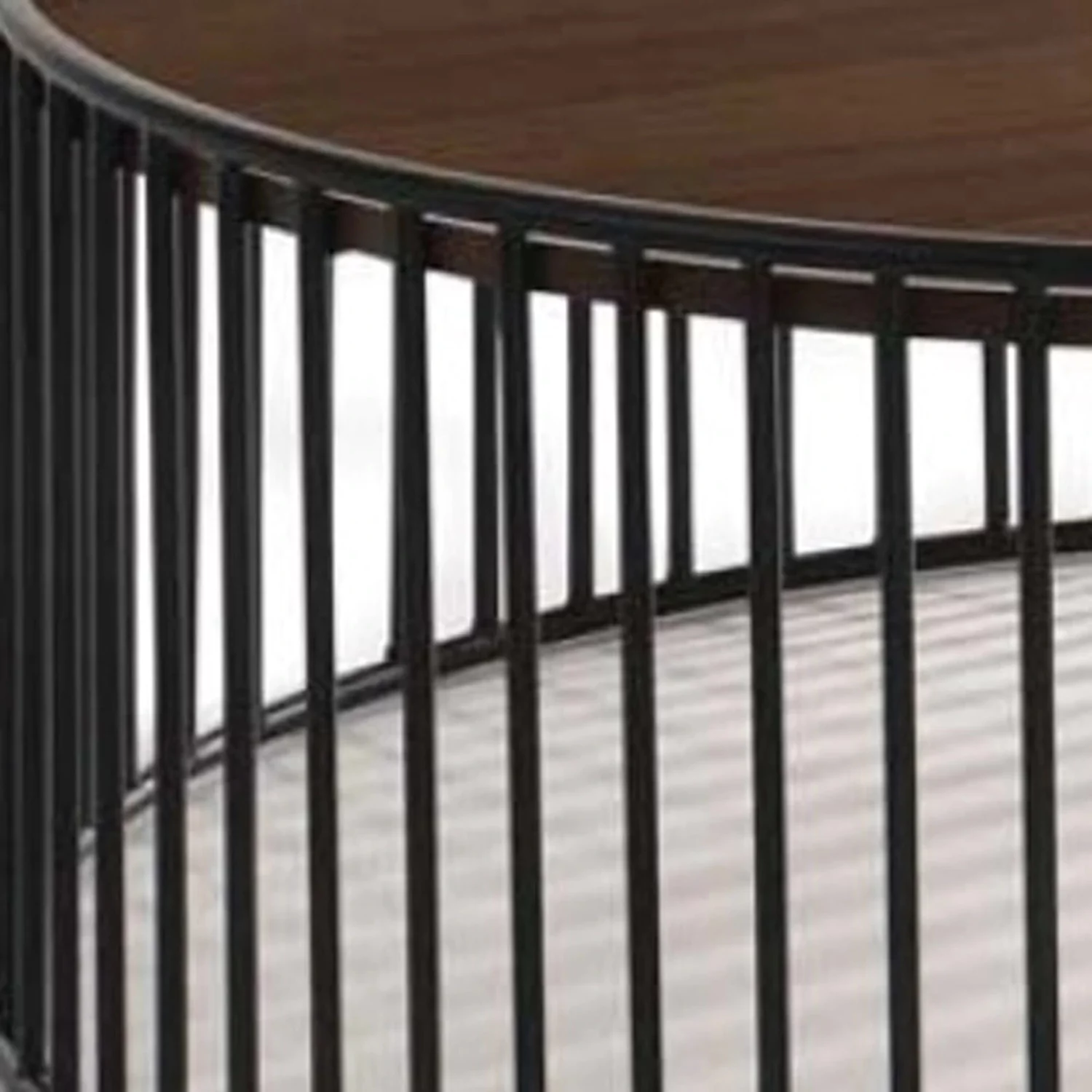 HomeRoots 472128 14 x 36 x 36 in. Modern Metal Rods Round Coffee Table, Walnut & Black