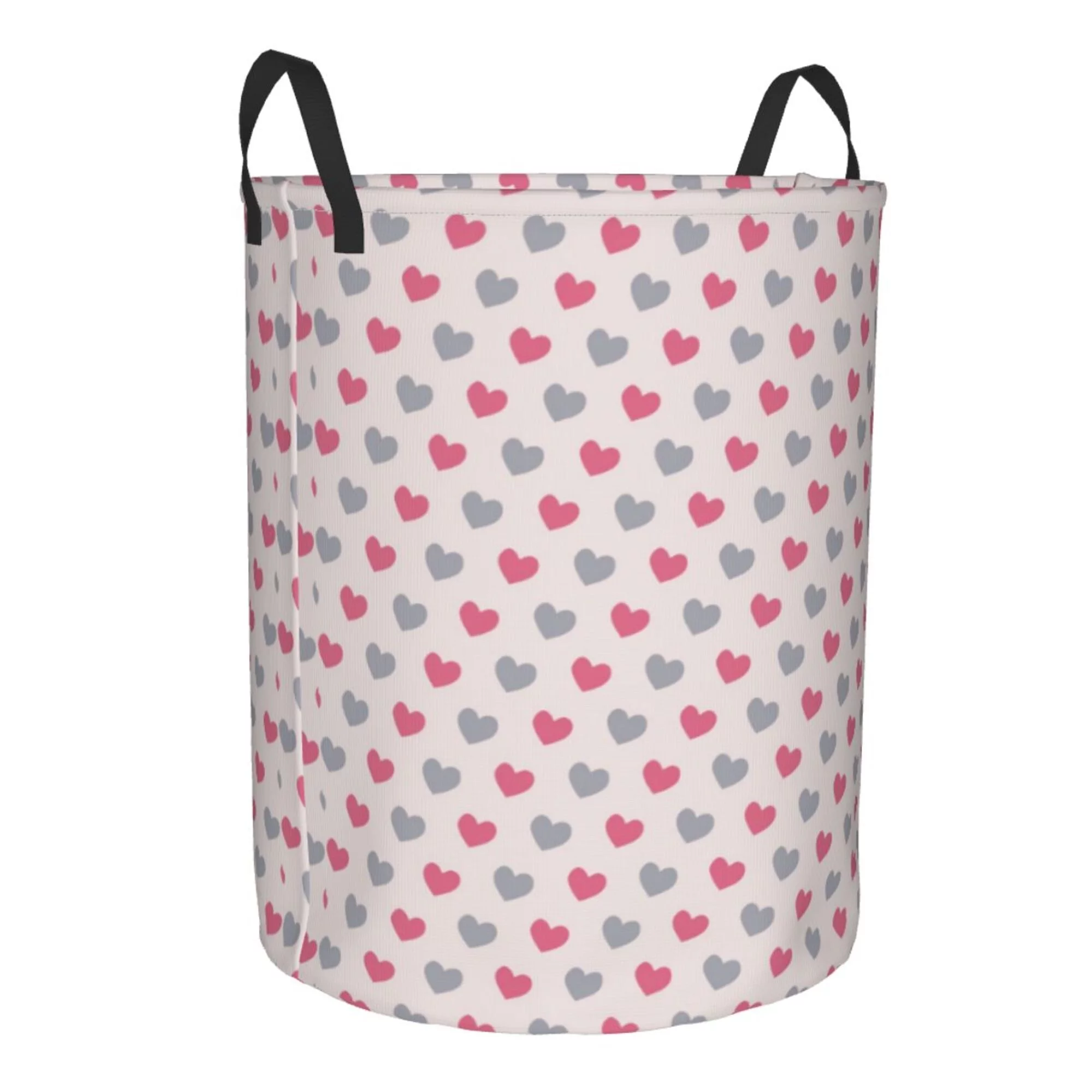 ZICANCN Rose Heart Pink Laundry Basket Organizer , Dirty Clothes Hamper for Bathroom Kids Girls Boys Laundry Hamper Small