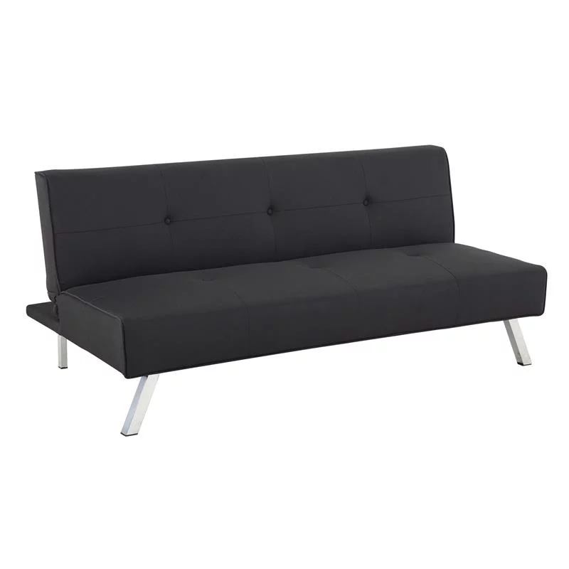 Serta Sloan Dream Lift Convertible Sofa in Tufted Black Fabric