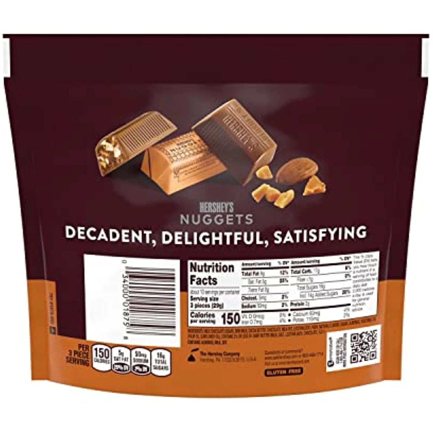 Hersheys Nuggets Extra Creamy Milk Chocolate, Toffee And Almonds Candy Bars, Individually Wrapped, 10.2 Oz Share Pack