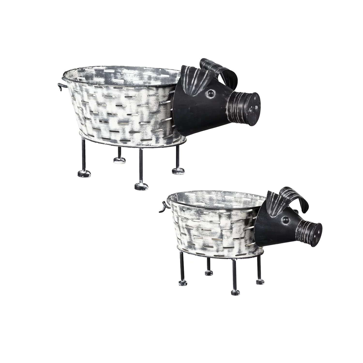 Rustic Pig Planter, Set of 2