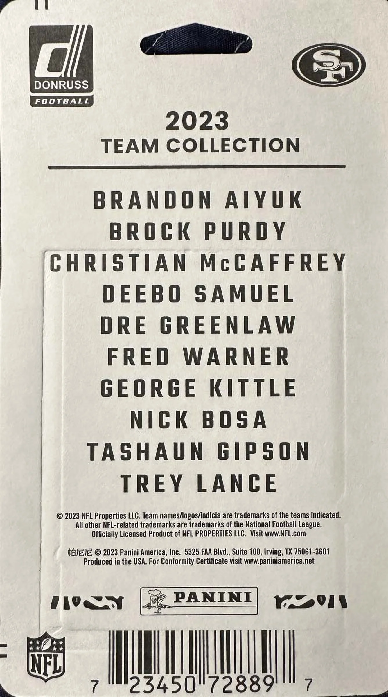 2023 Donruss San Francisco 49ERS NFL Team Collection Hanger Set