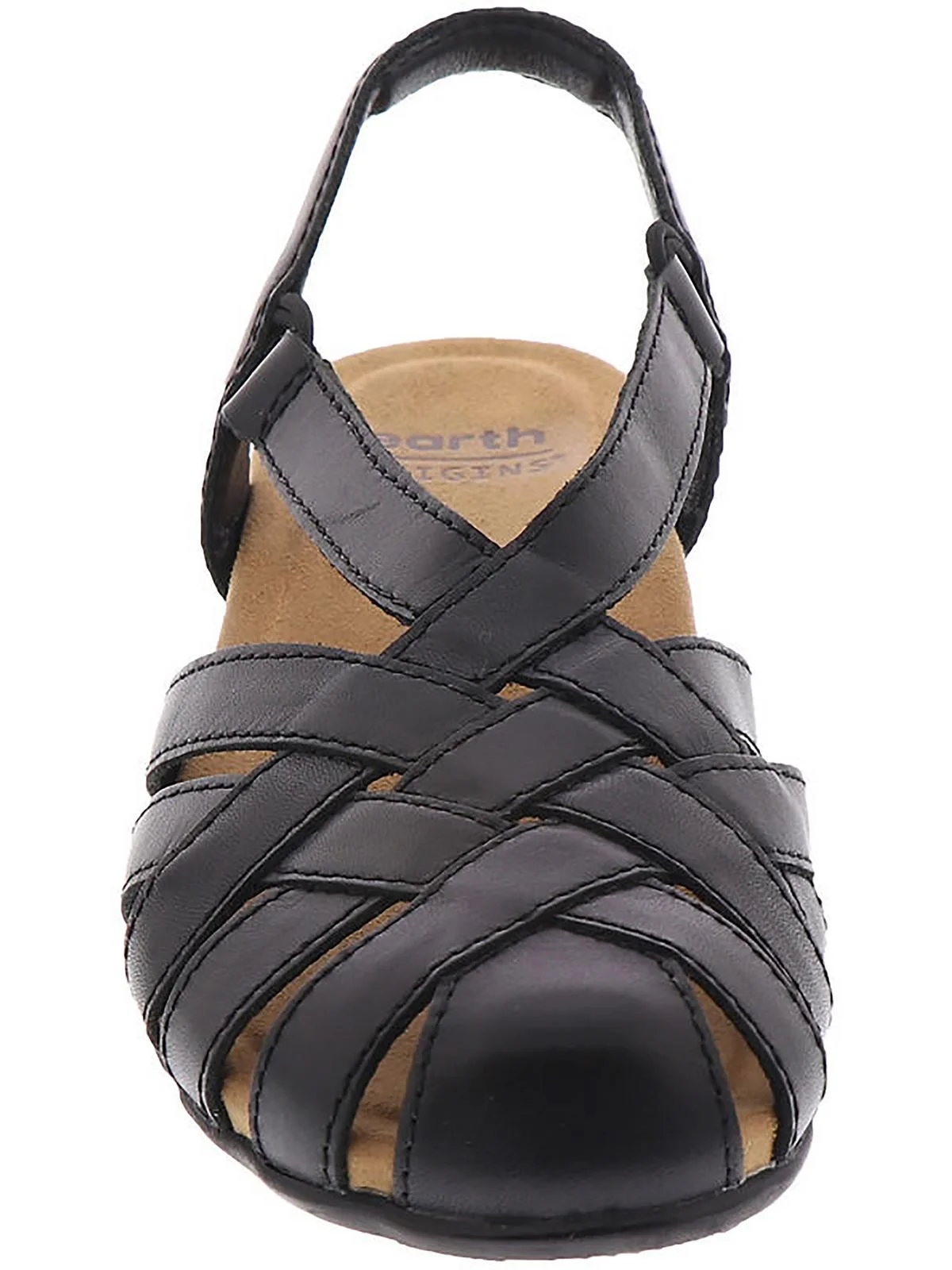 Earth Origins Womens Berri  Round Toe Woven Slingback Sandals