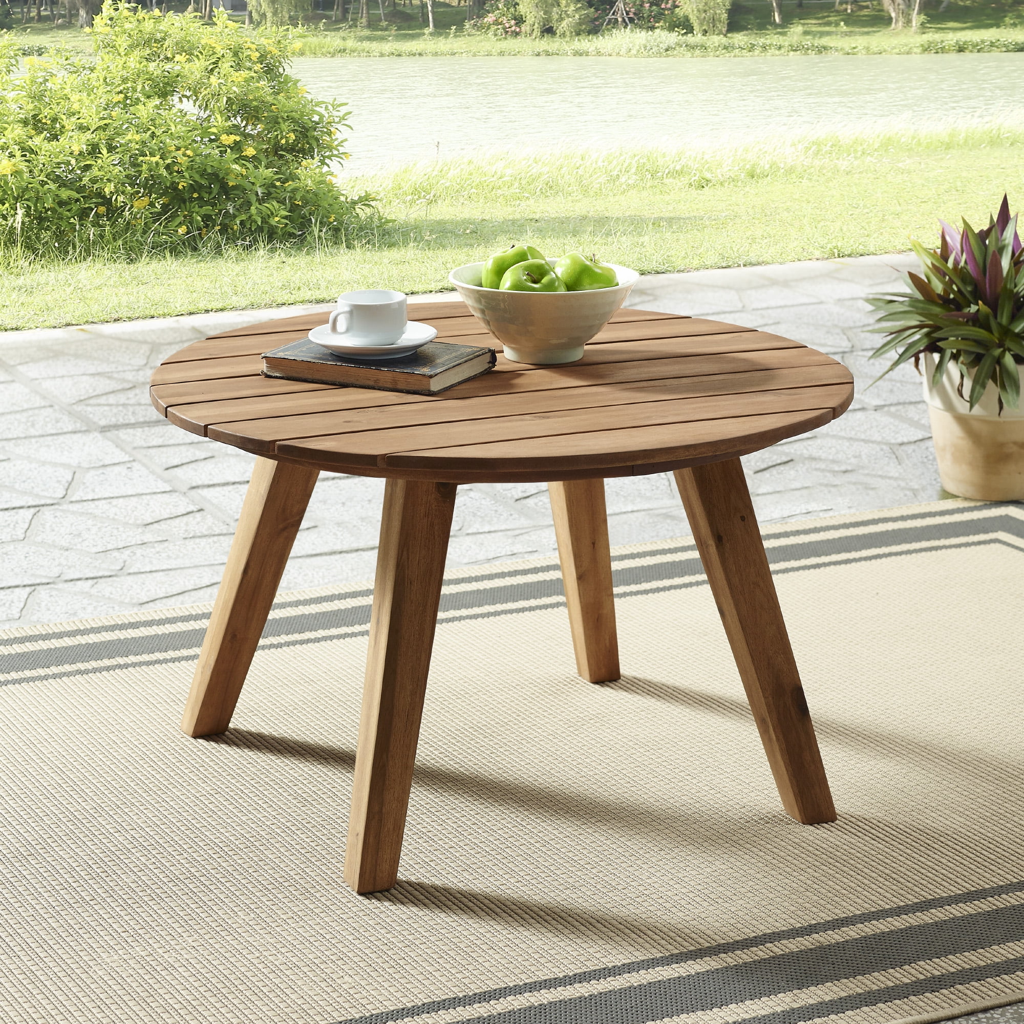 Daffodil Round Solid Wood Brown Coffee Table by Desert Fields
