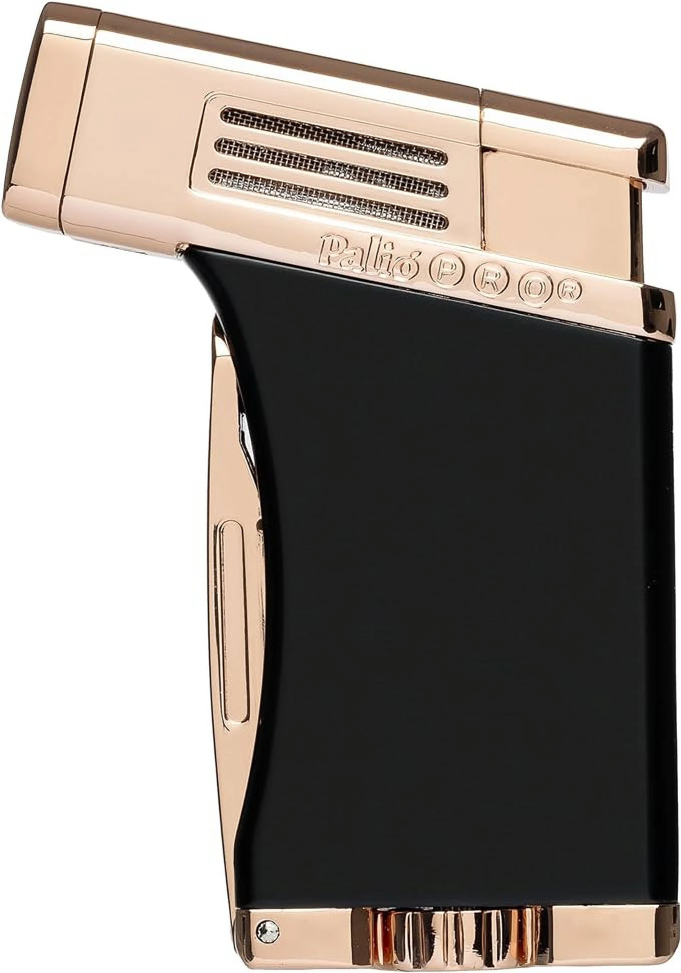 PALIO® Pro Line, Scorpius Jet Torch Cigar, Angled, Single-Jet Torch Lighter with a Fold -Out 7.5mm Punch Cutter, Black & Rose Gold