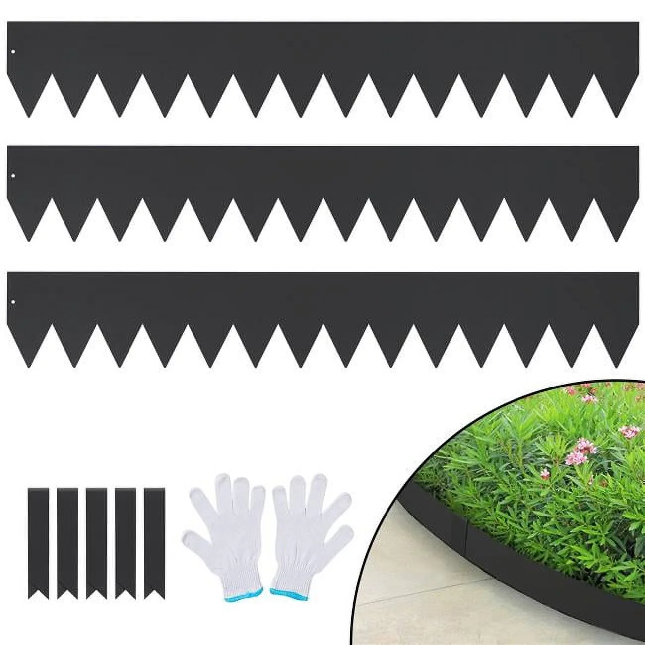Vevor CPPZ6INCH10FIGLUQV0 40 x 6 in. Steel Landscape Edging, Black - Pack of 3
