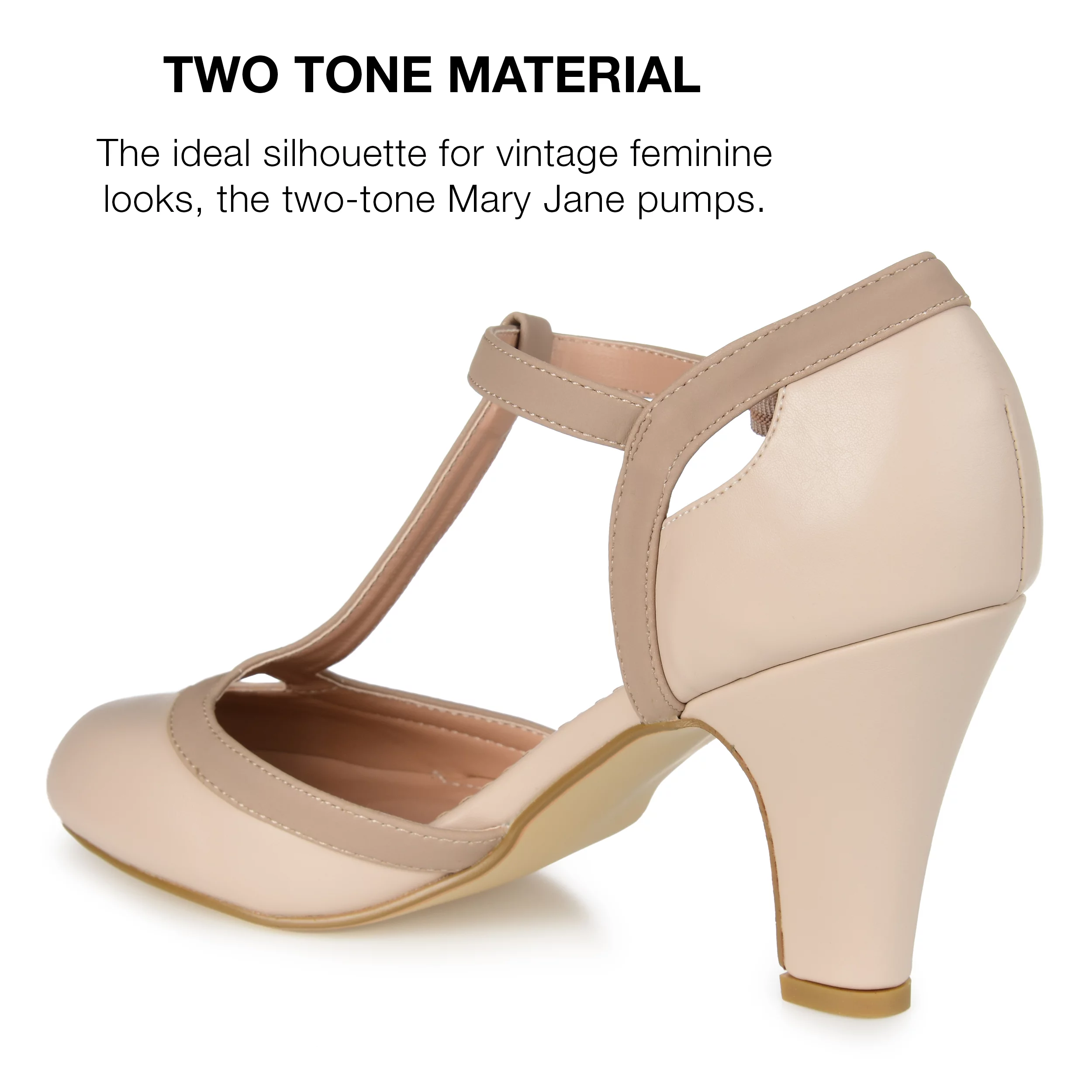 Journee Collection Womens Olina Narrow Width Round Toe High Block Heel Pumps