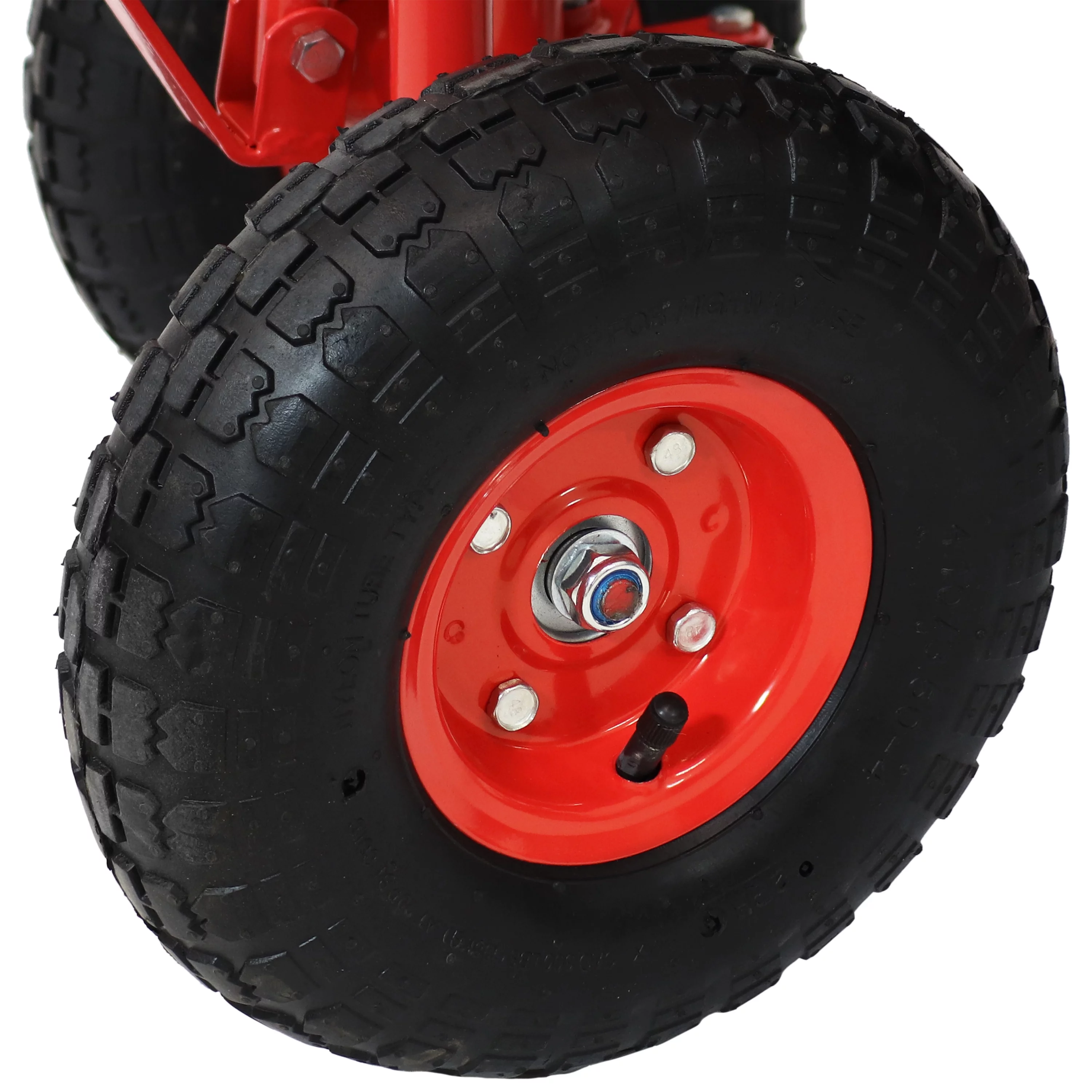 Sunnydaze Rolling Garden Cart with Steering Handle and Swivel Seat - Red
