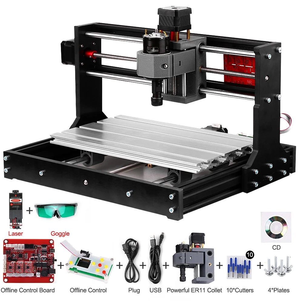 Engraving Machine,Version Diy 300 * 180x40mm Wood Router With Diycnc 30 * Er11 And 5mm With Er11 And 30*18 And 5mm Rod With Offline With Area 300 * 3 Pcb * 18