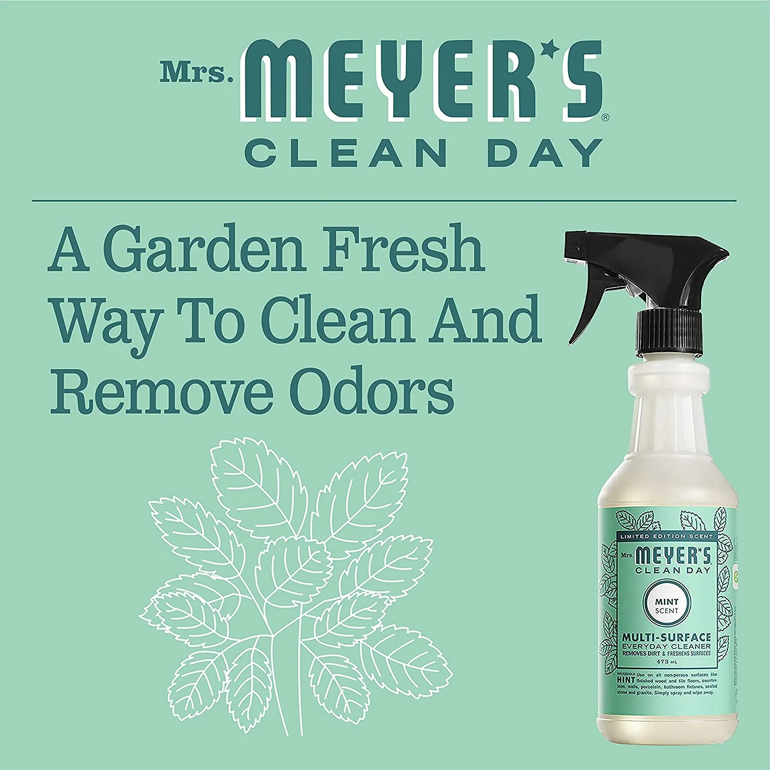 Mrs. Meyers Mint Kitchen Basics Bundle: 3 items 1 Dish Soap, 1 Hand Soap, 1 Everyday Cleaner