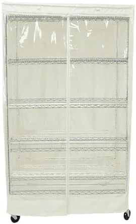HBROLJF Premium Clear Front Wire  Cover Off  - Heavy-Duty  Solution for Wire Shelving Rack (30\u201DWx24\u201DDx72\u201DH) - Waterproof PVC  Water/Dust Resistant Fabric  Multi Zipper