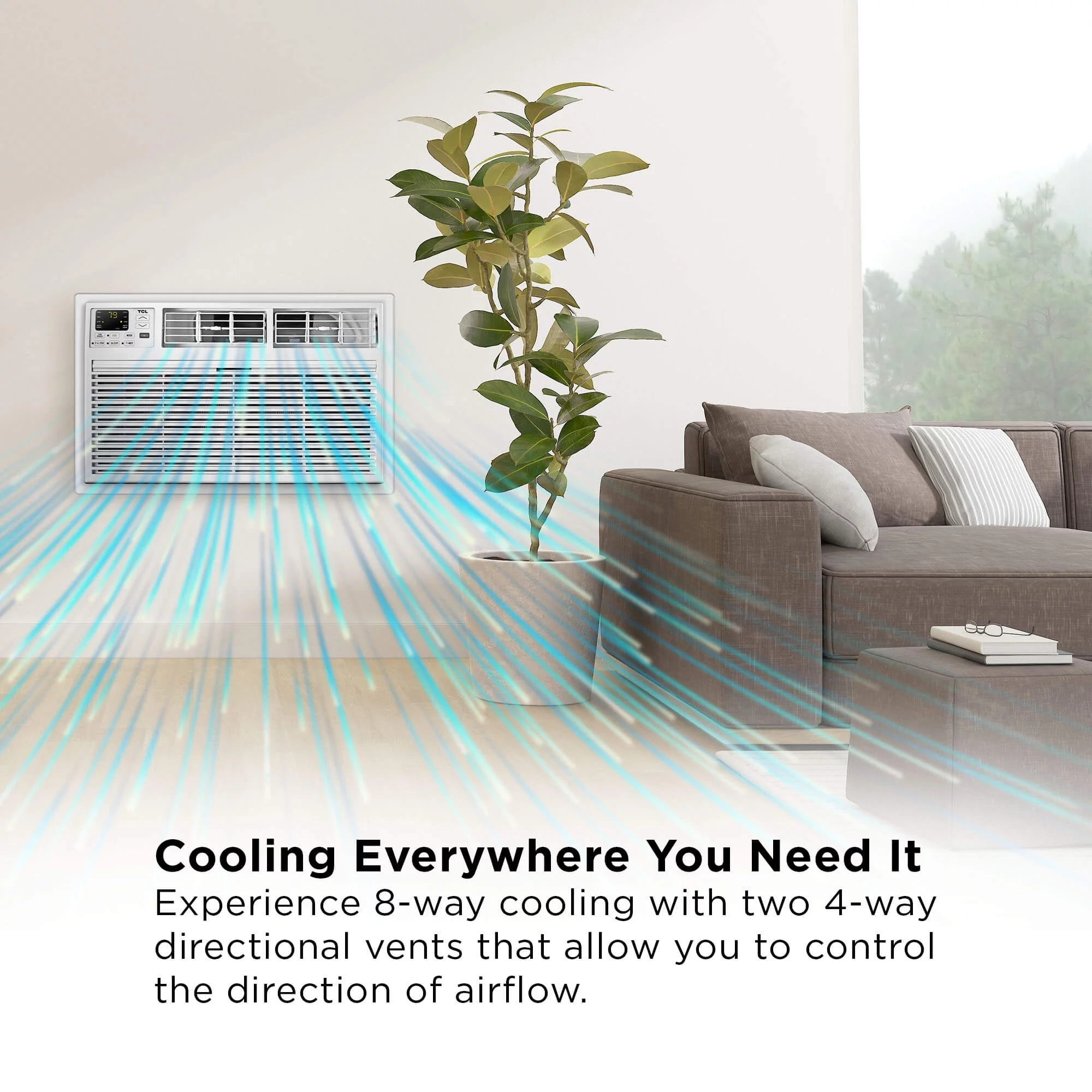 TCL Home Smart 14,000 BTU Through-The-Wall Air Conditioner, 230V, Remote Included, White, W14T9X1-A