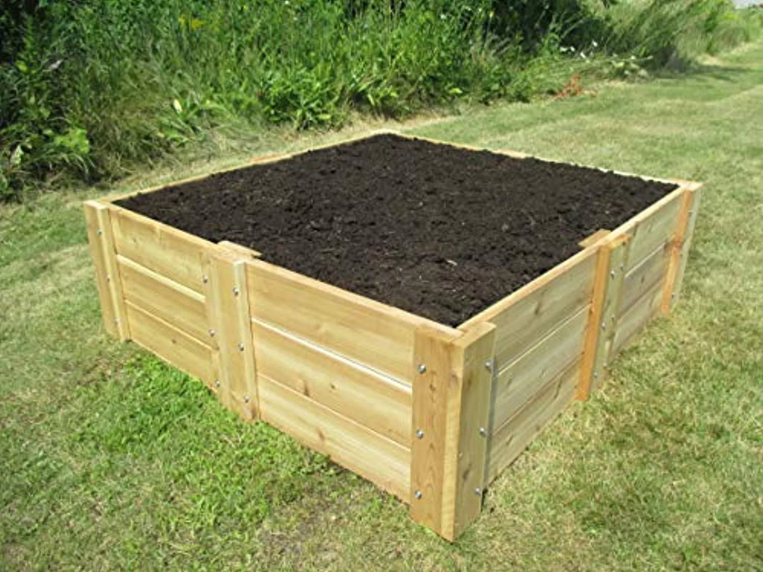 Infinite Cedar RB4x4x16.5 Deep Root Cedar Raised Garden Bed, 4 ft. x 4 ft. x 16.5 in.