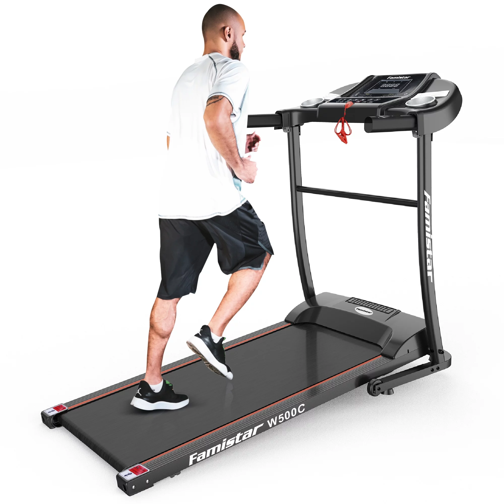 Famistar W500C Treadmills for Home, 3 Levels Incline Electric Treadmill Workout, Running Machine Home Treadmills for Running with Led Display, Built-in Mp3 Speaker, 12+3 Modes Fits All Family