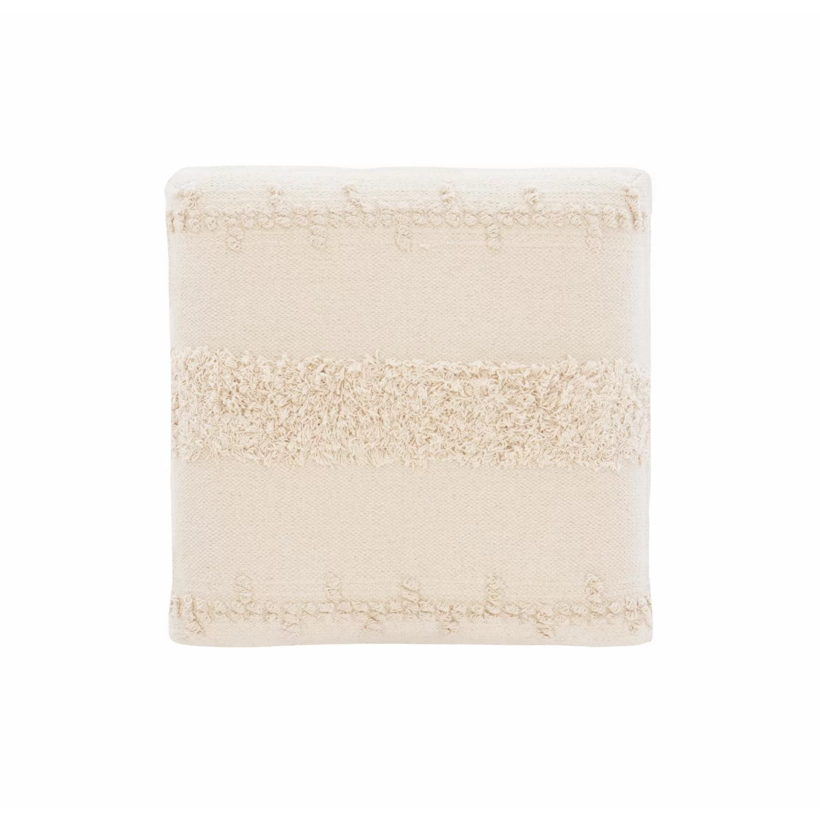 Powell Tarragon Pouf Top  Bench - Brown with Off-White