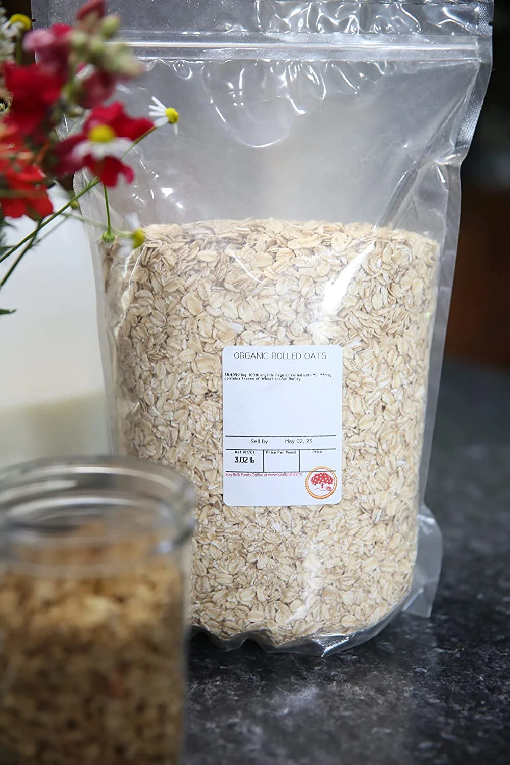 Kauffman Orchards Bulk Organic Regular Rolled Oats, Old-Fashioned, Non-GMO, 25 Lb.