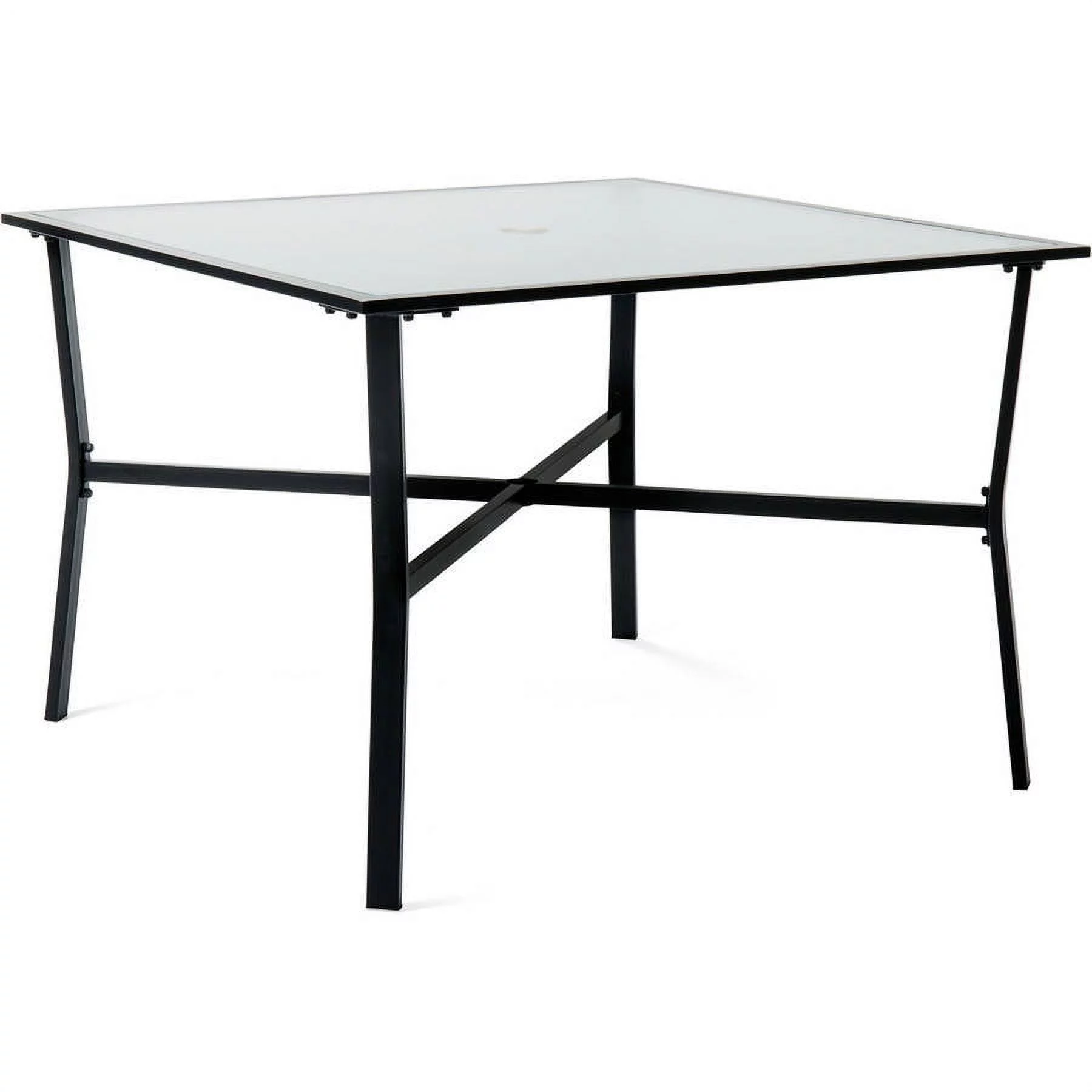 Hanover Lavallette 5-Piece Outdoor Dining Set with 42 in. Square Tempered Glass-Top Patio Table and 4 Ocean-Blue Cushioned Chairs