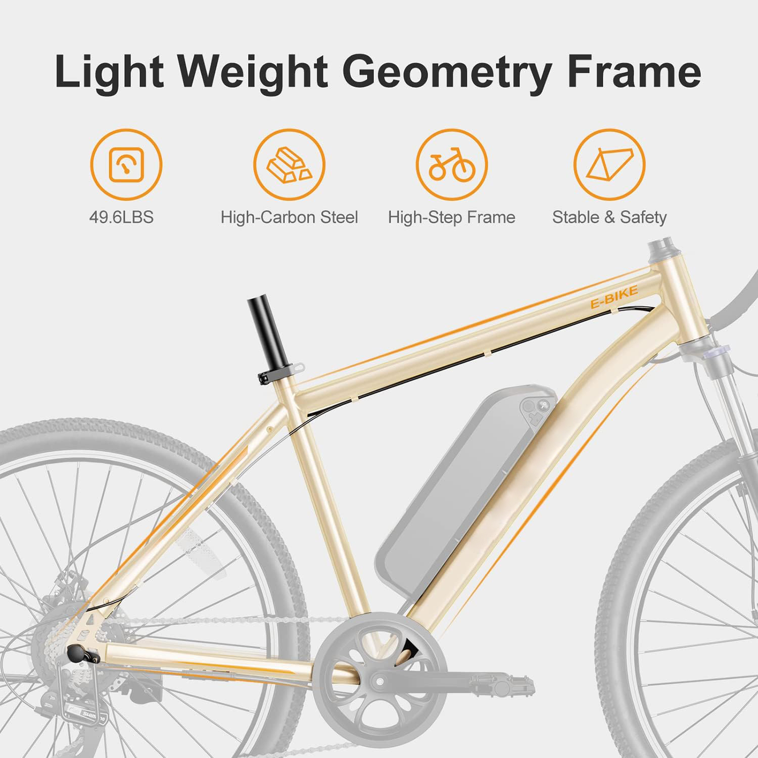 Yoloway EB5 Electric Bike for Adults 350W Motor Ebike with 360Wh Removable Battery, 26