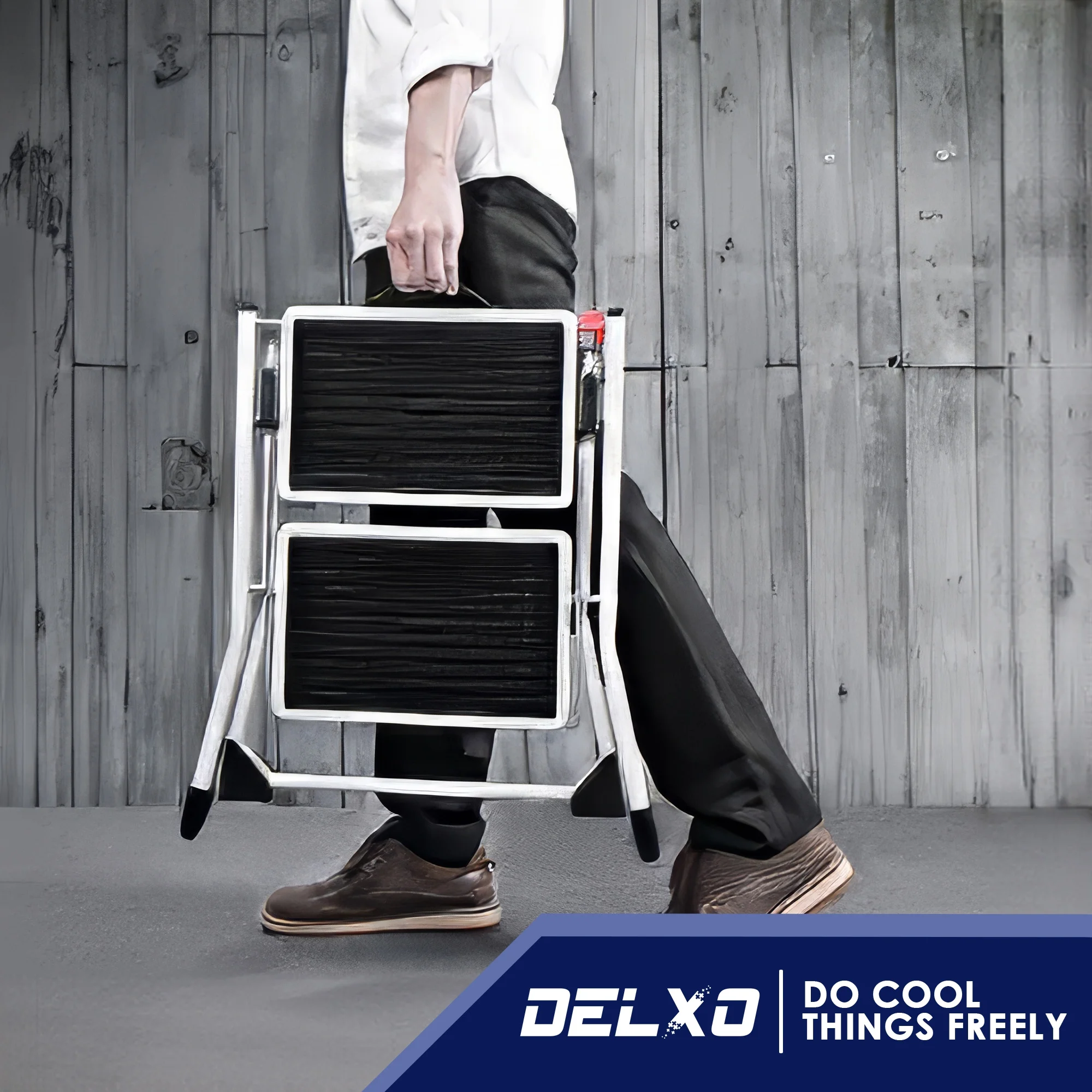 Delxo Folding 2-Step Mini Stool Stepladder w/Non-Skid Stair & Carry Handle