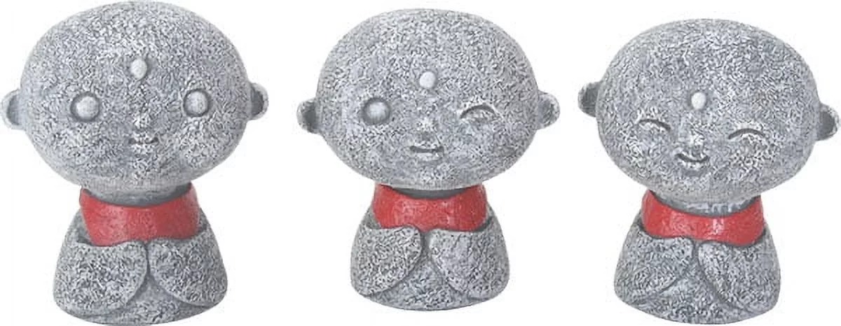 Ebros Gift Decorative Jizo Monks Set of 3 Figurine 2.5