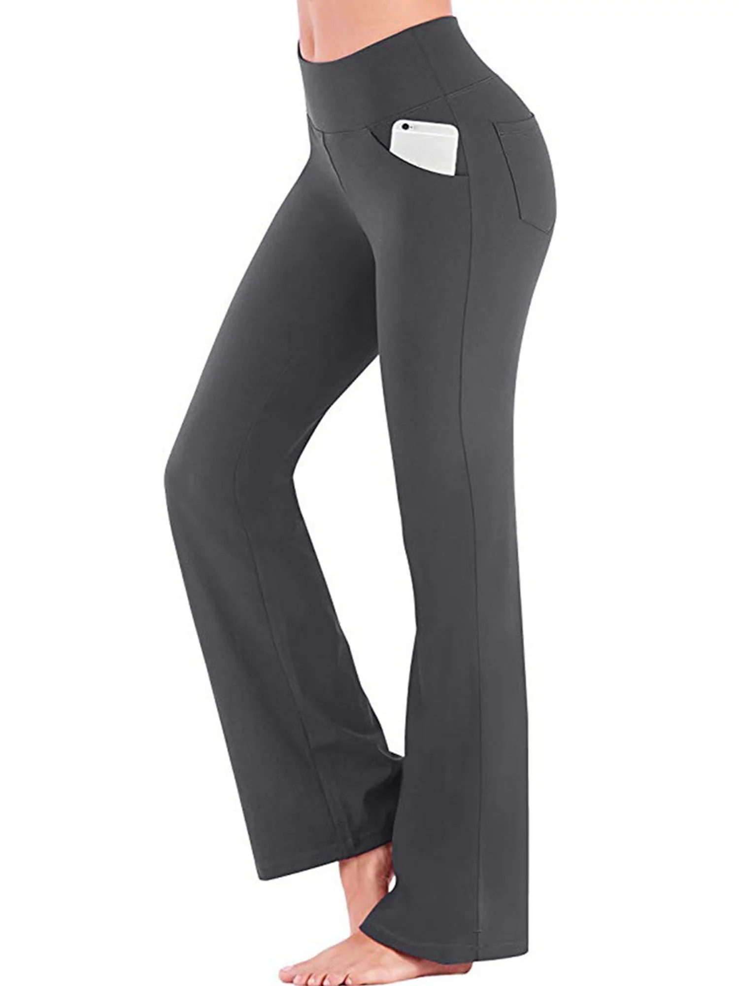 Sexy Dance Woman Lady Bootcut Yoga Pants with Pocket Gym Fitness Exercise Sweatpant Plus Size High Waist Stretch Jogger Workout Activewear