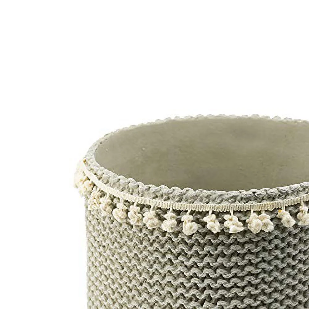 A and B Home A&B Home Sage Green Planter with Playful Tassel Trim (Set of 2)