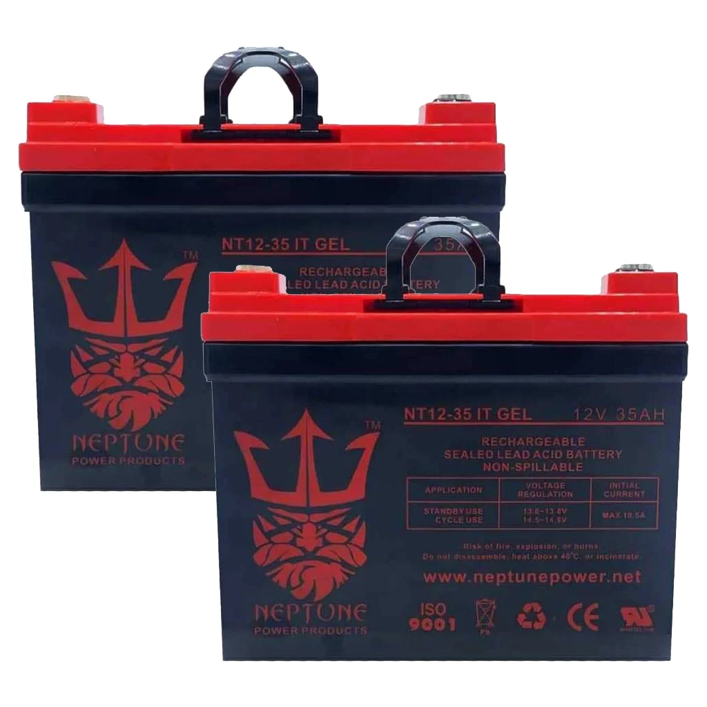 Neptune 12V 35Ah GEL Pride Mobility BATLIQ1017 AGM U1 Replacement Battery - 2 Pack