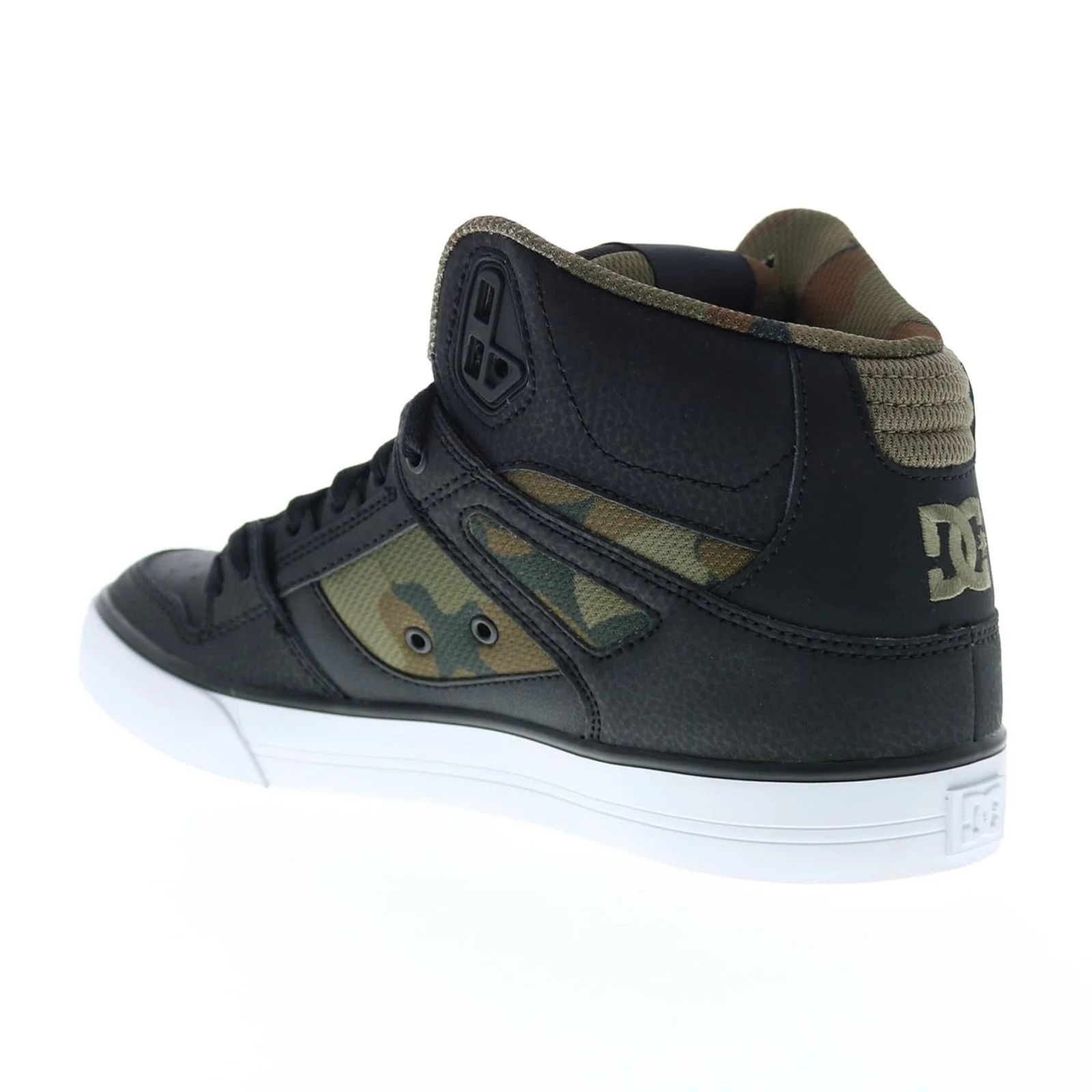 DC Men's Pure High-Top Shoes - Black/Black/Green - 10.5