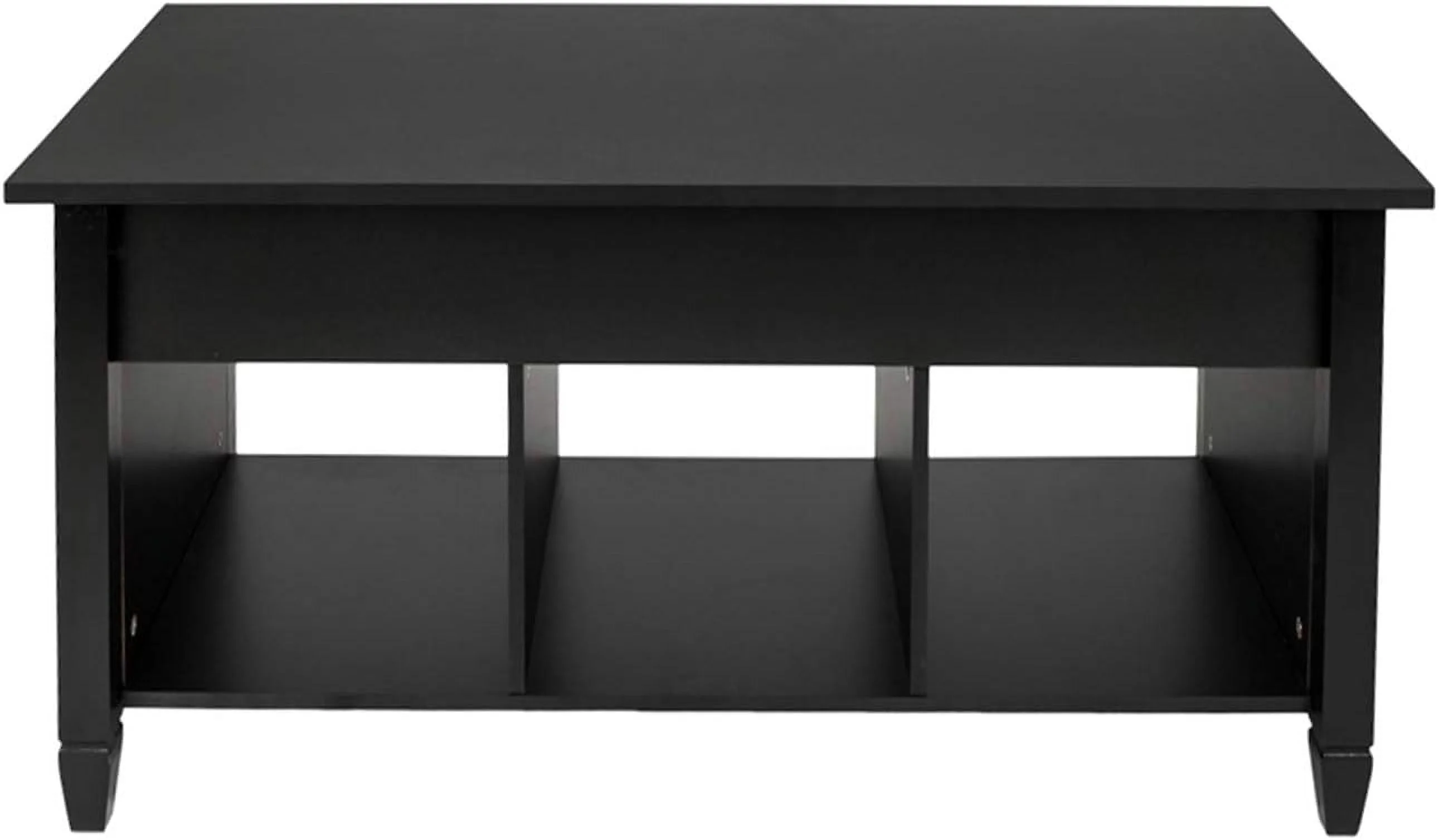 TJUNBOLIFE GT3-XJ Lift Top Coffee Table Modern  Hidden Compartment and Lift Tabletop Black