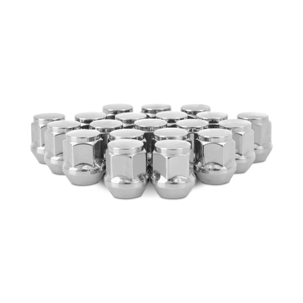 Mishimoto Steel Lug Nuts, M12x1.5, Acorn Seat, 20pc Set, Chrome