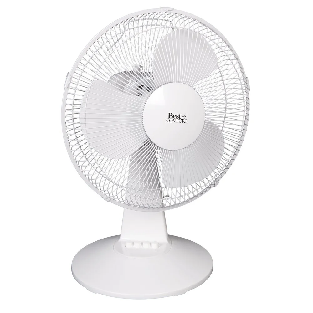 Best Comfort 12 In. 3-Speed White Oscillating Table Fan TF30 TF30 544825