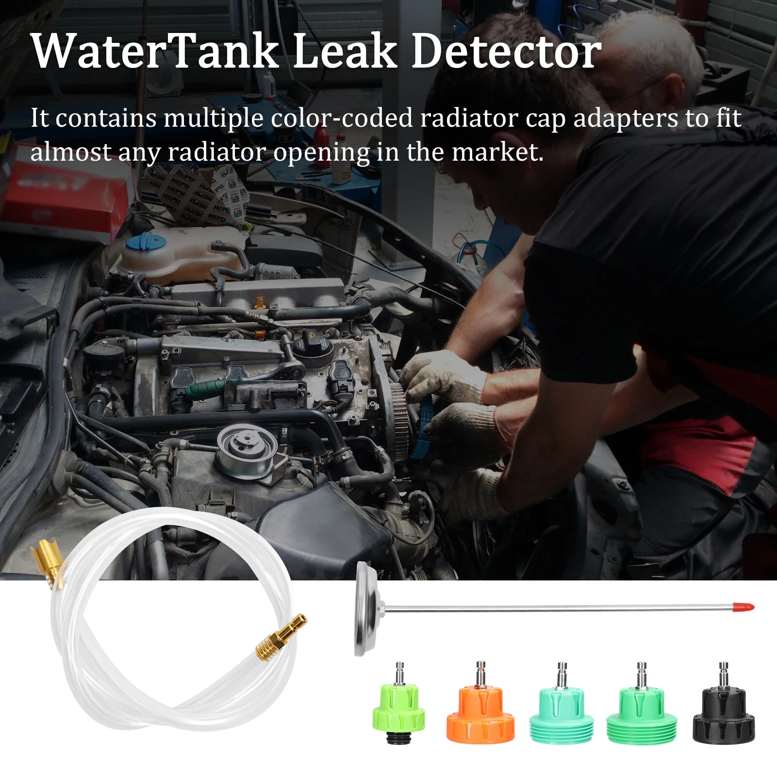 Leak detector,Tester Kit Refill Leak Tool Coolant Pressure Tester Suv Universal Refill Kit Leak Kit Leak Tool Coolant Pressure With 28-piece Pressure With Car Kit Refill Kit Adben 34-piece