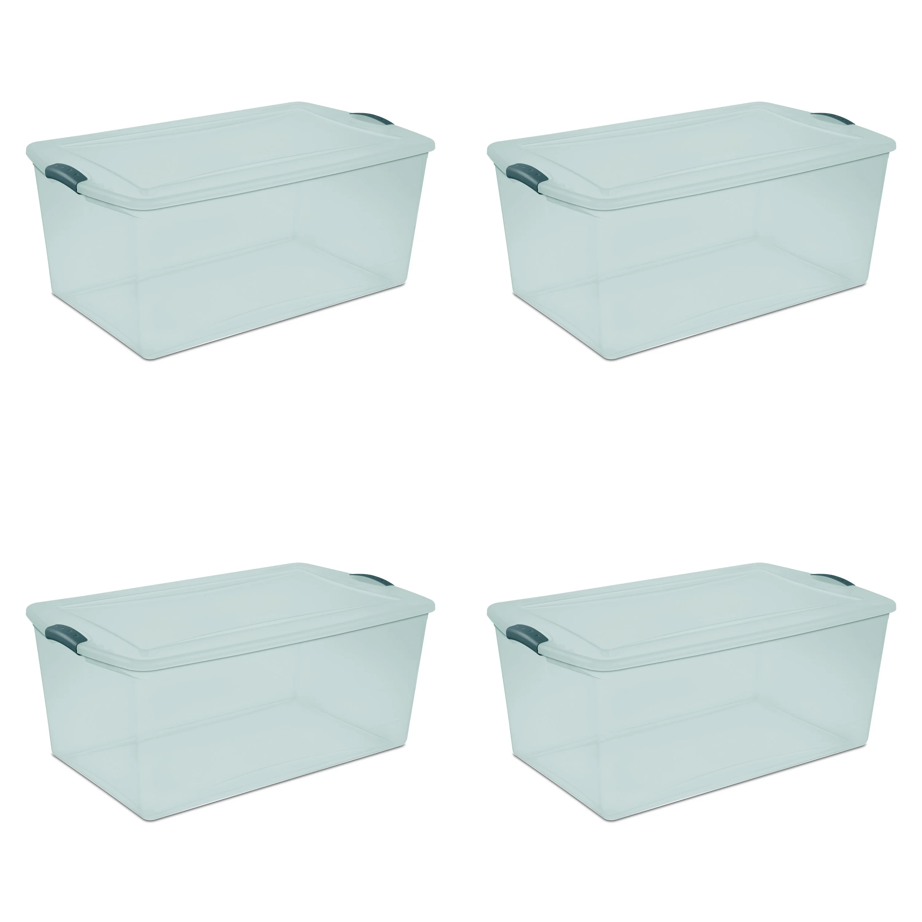 Sterilite 105 Qt. Latch Box Aqua Slate Tint Set of 4
