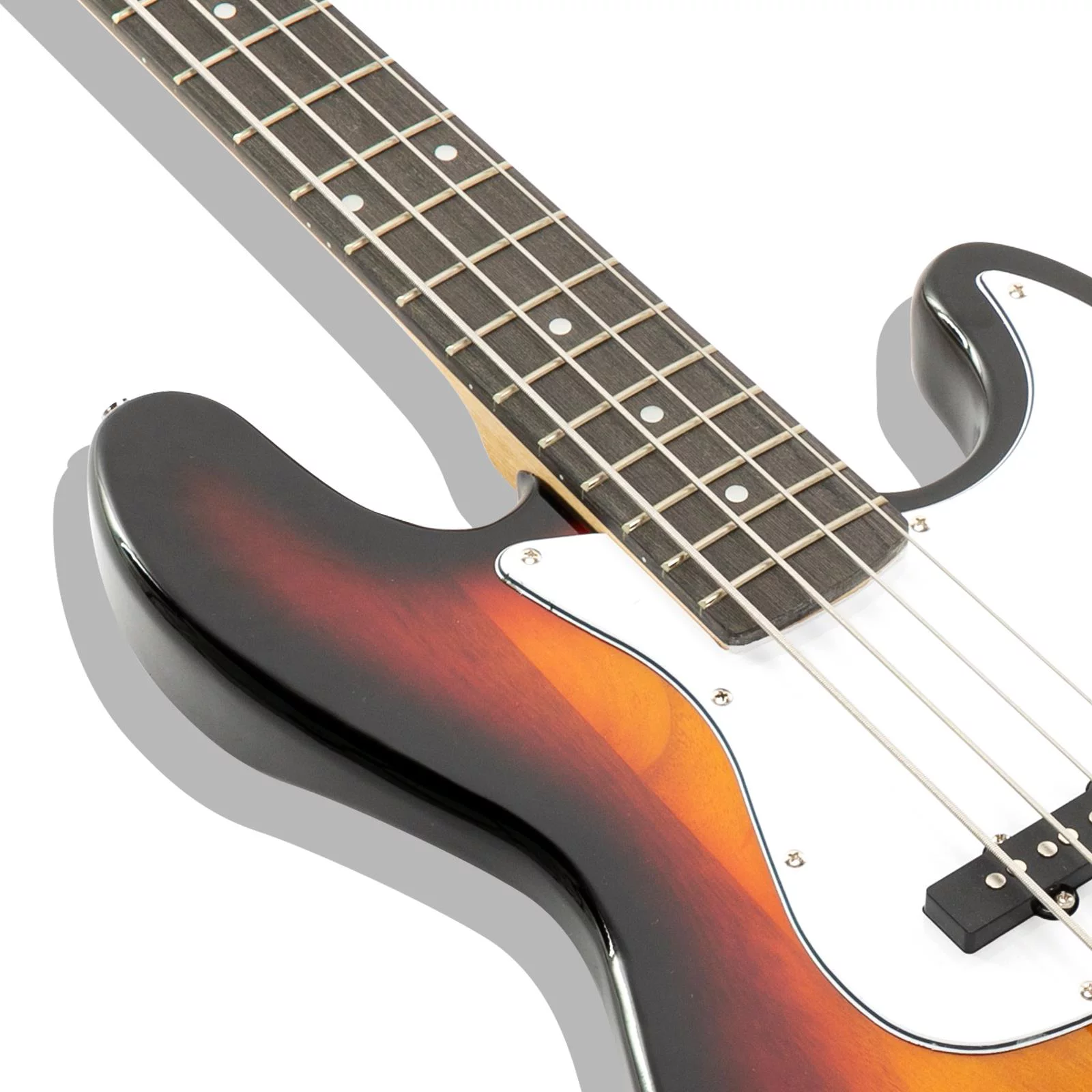 Glarry Electric 4-String Burning Fire Bsss Guitar with Tools