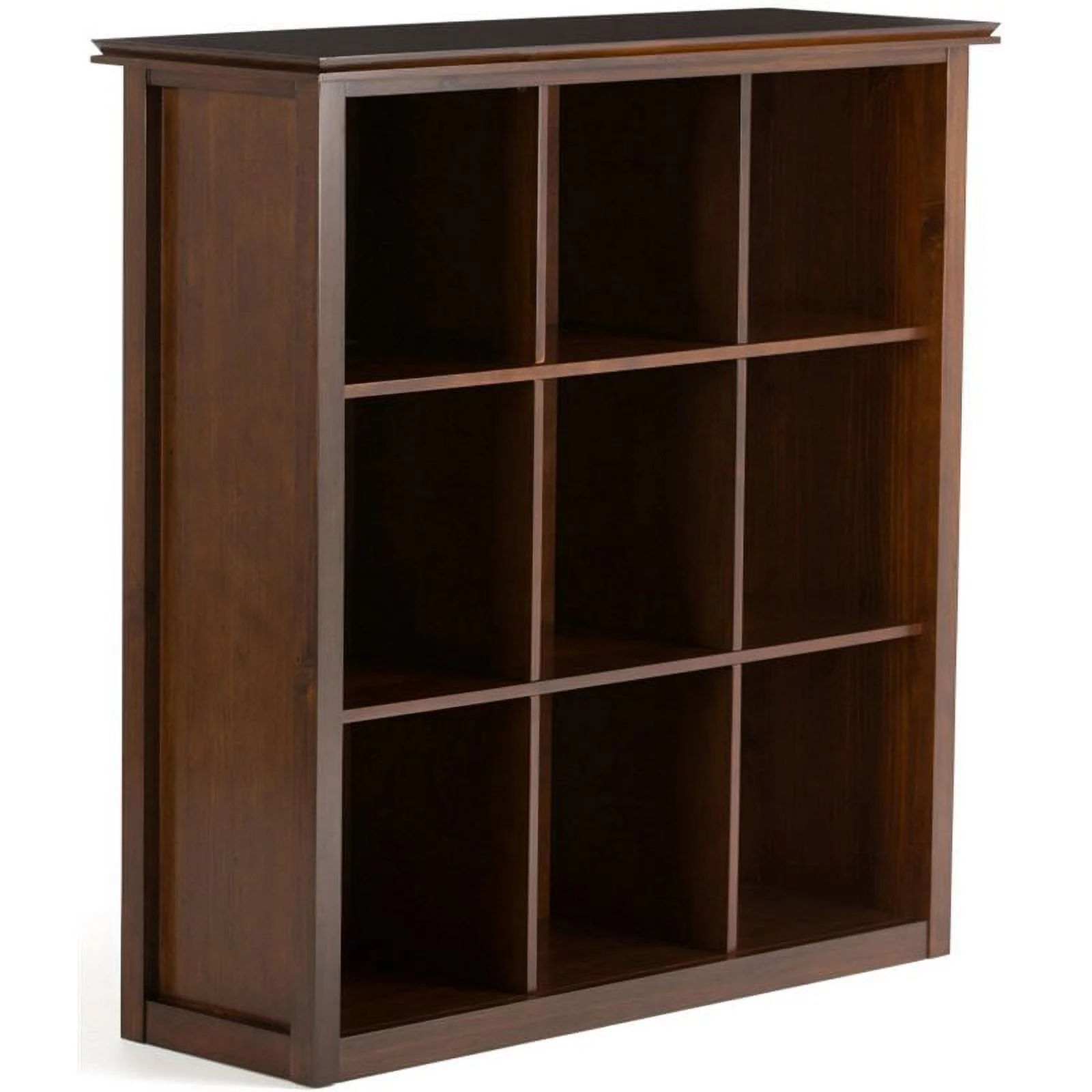 Pemberly Row Modern Wood 9 Cube Bookcase and Unit in Russet Brown
