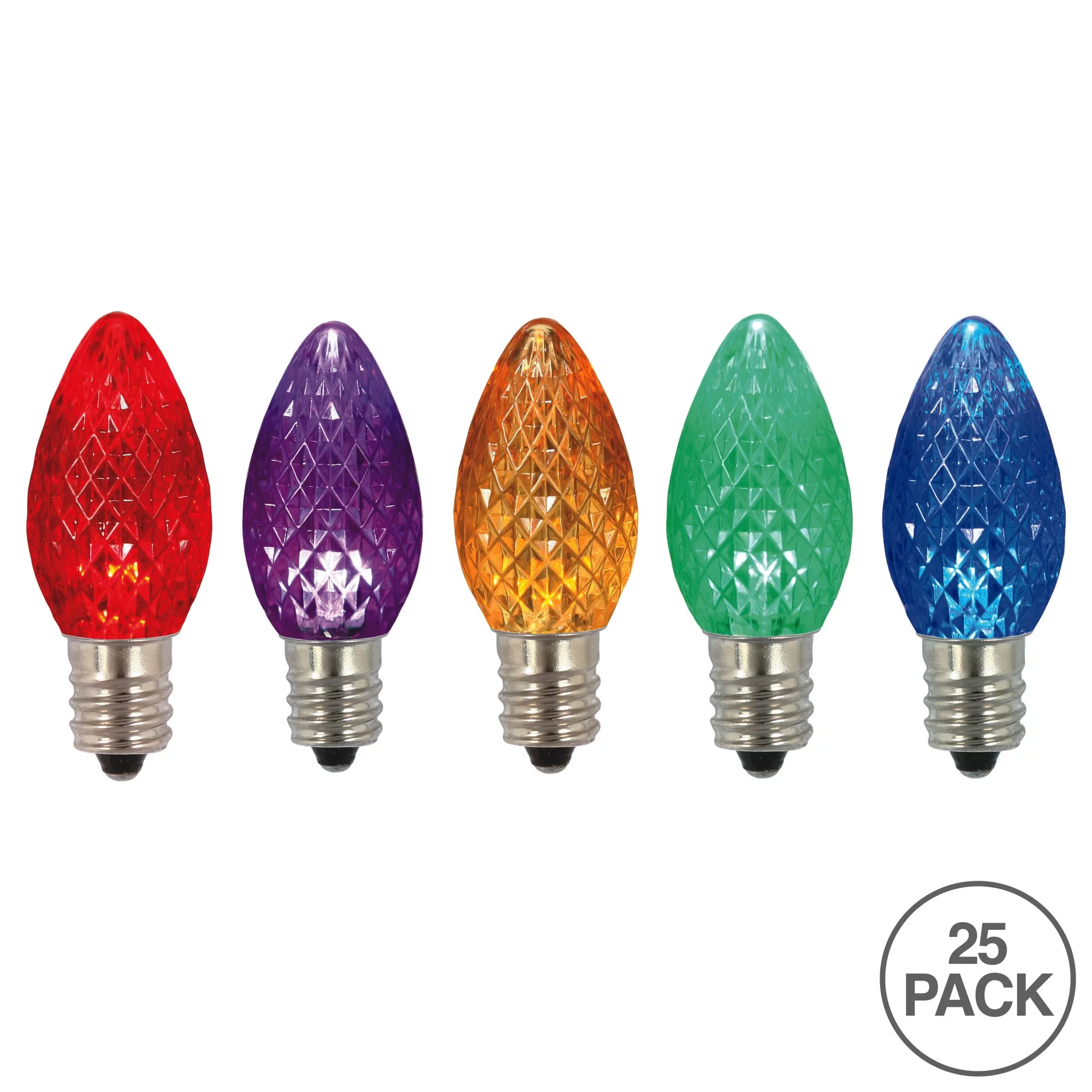 Vickerman C7 LED Multi-colored Faceted Twinkle Bulb, bag of 25