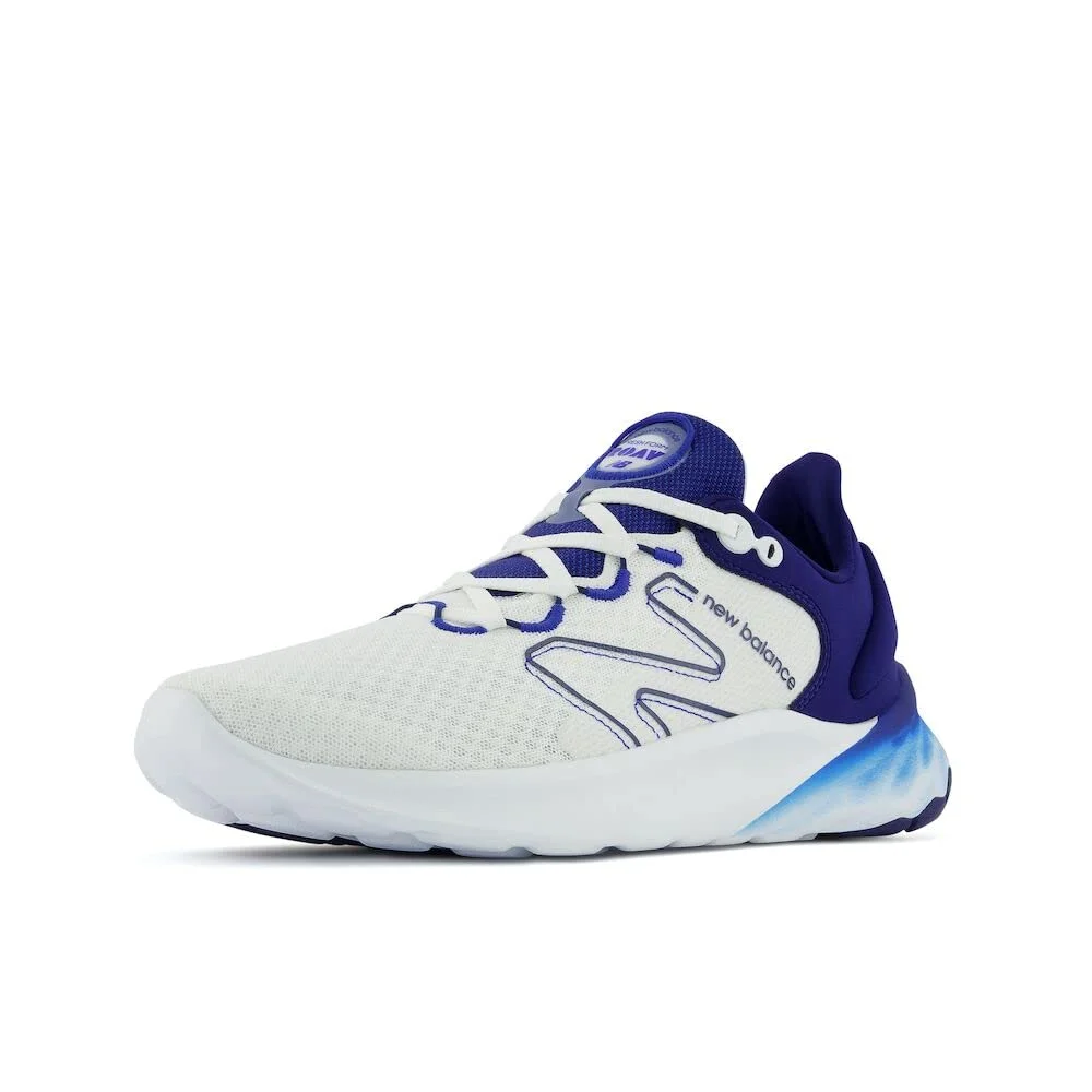 New Balance Men's Fresh Foam Roav V2 Running Shoe, White/Victory Blue, 13