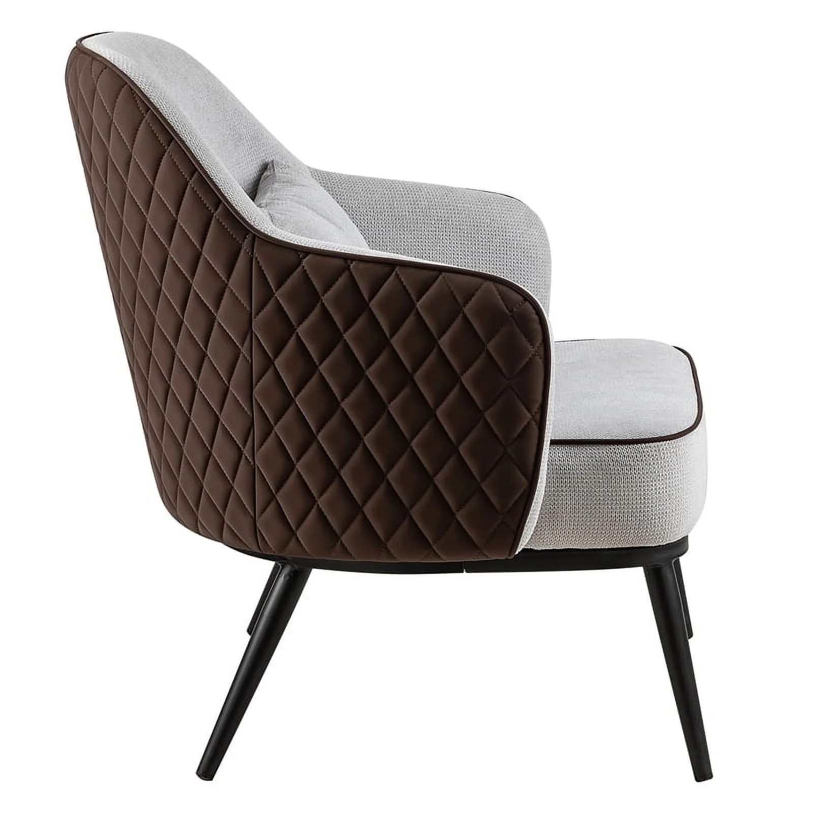 Furniture of America Alto Fabric and Faux Leather Accent Chair in Gray