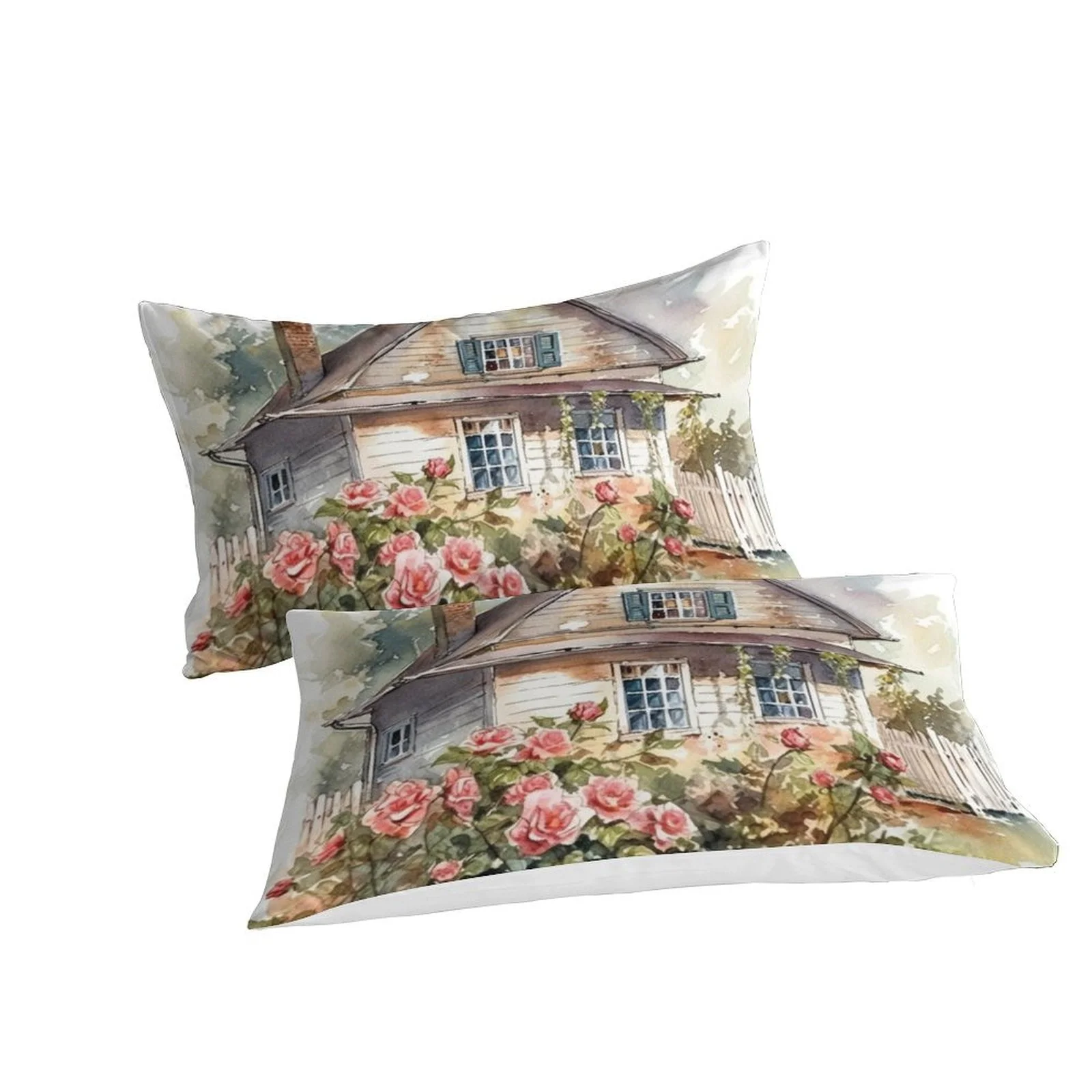 Comforter Cover Set Log Cabin Flower Clusters Printed Bedspreads Modern Bedroom Decor,Full (80