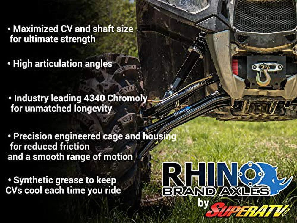 SuperATV Heavy Duty Rhino Front CV Axle for 2019+ Honda Talon 1000R|1 FRONT Axle|12|Month Warranty|1AX-3-83-F-0-DT