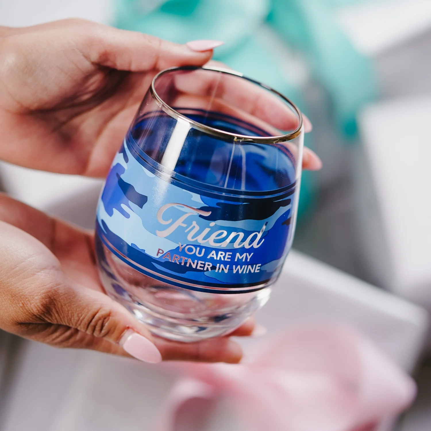 Friend - 18 oz Stemless Wine Glass