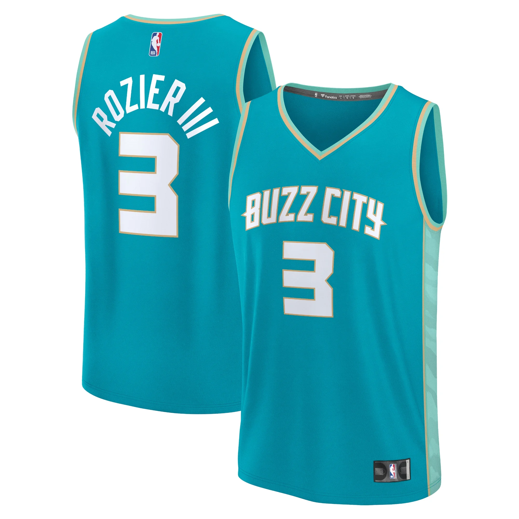 Men's Fanatics Terry Rozier Teal Charlotte Hornets Fast Break Jersey - City Edition