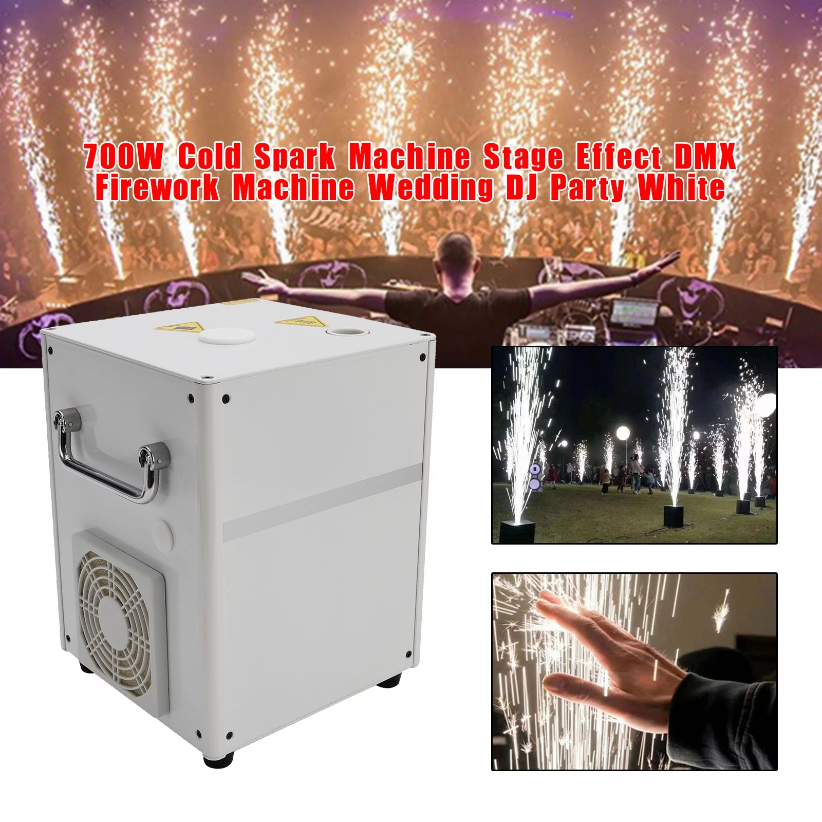 700W LCD Display Electronic DMX Machine with Remote Control, Adjustable Jet Height 1-5M, No Smell, No Fire Cold Sparkular Fog Machine for DJ Parties, Club, Show, Wedding