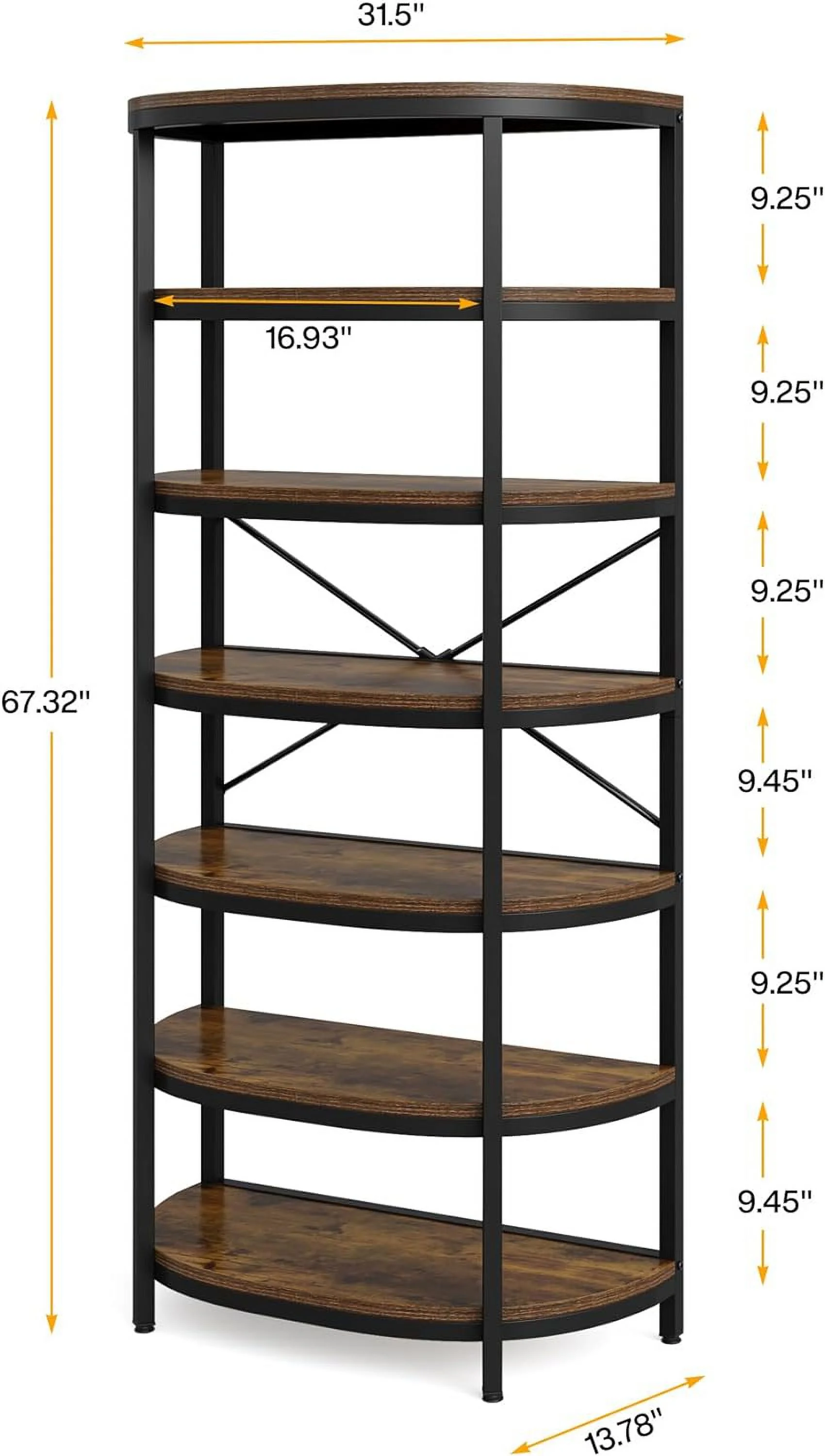 Tribesigns 7-Tier Tall Shoe Rack, Freestanding Shoe Storage Organizer for Entryway Closet Hallway, Rustic Brown