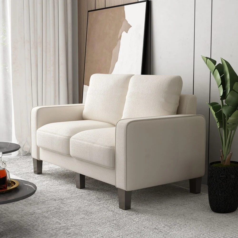 Modern Living Room Furniture Loveseat Beige