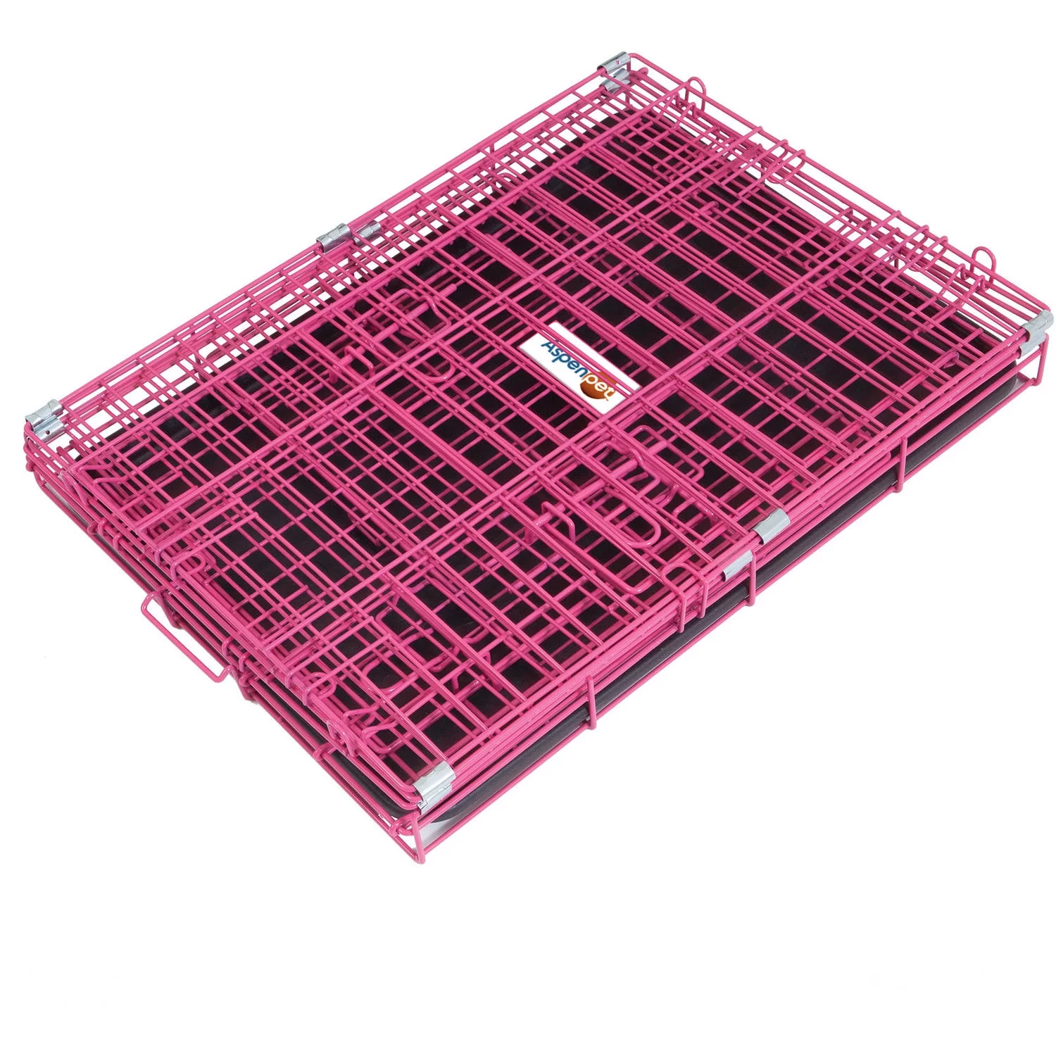 ASPENPET Doskocil Metal Puppy Crate, Pink, Small, 24
