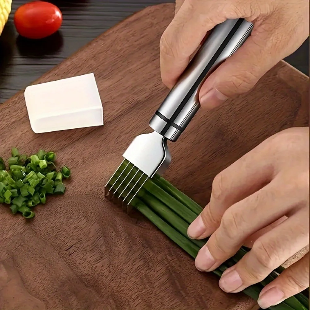 NSXXKJ Stainless Steel Multifunctional Onion Shredder, Home Kitchen Onion Chopping Knife, Onion Ginger Garlic Grating Tool